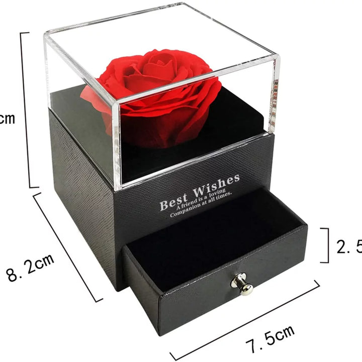 Mothers Day Gifts for Mom, Preserved Real Rose with 925 Sterling Silver Love Necklace, Eternal Rose Flower with Jewelry Storage Box, Gifts for Her