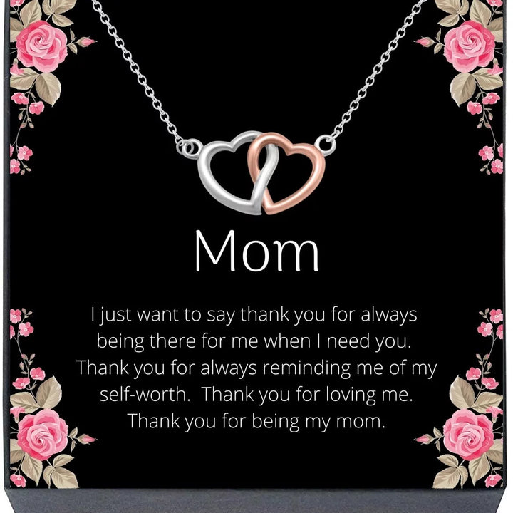 Mothers Day Necklace Jewelry Gifts for Mom- Heart Pendant Necklace on Quote Card Best Mom Ever Gifts from Son or Daughter